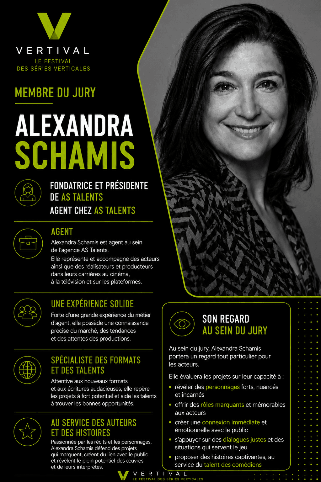 Fiche de présentation de Alexandra Schamis, membre du jury Vertival 2026