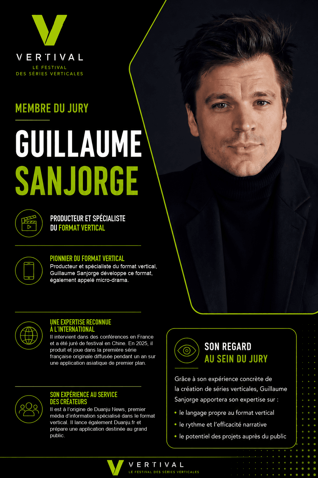 Fiche de présentation de Guillaume Sanjorge, membre du jury Vertival 2026