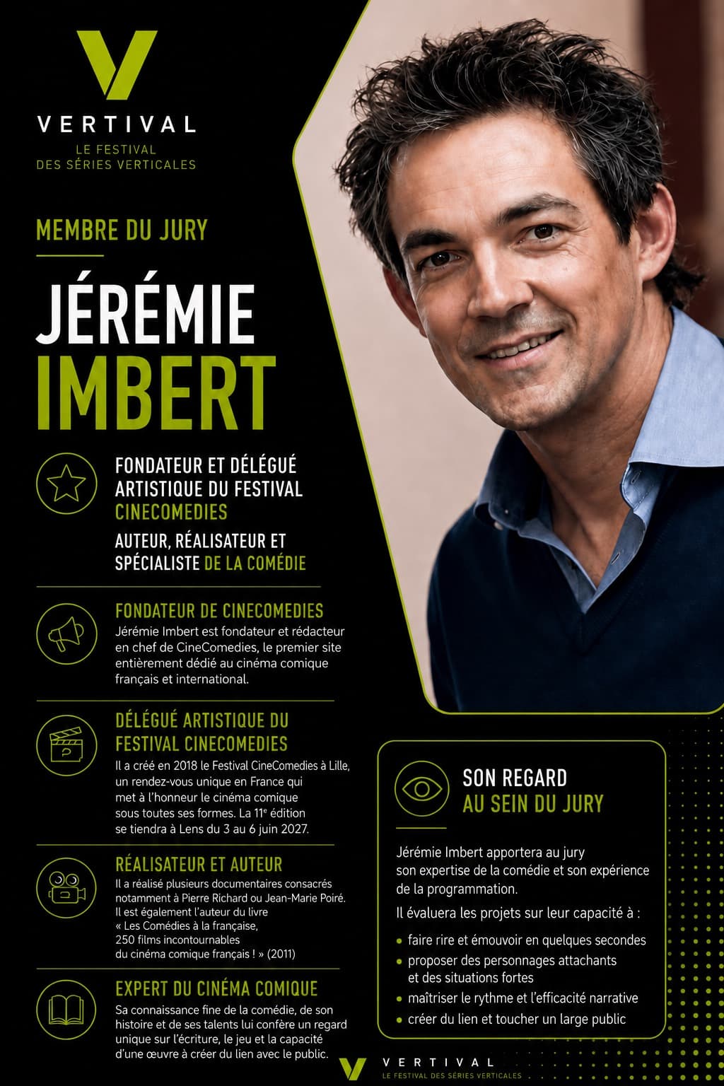Fiche de présentation de Jérémie Imbert, membre du jury Vertival 2026