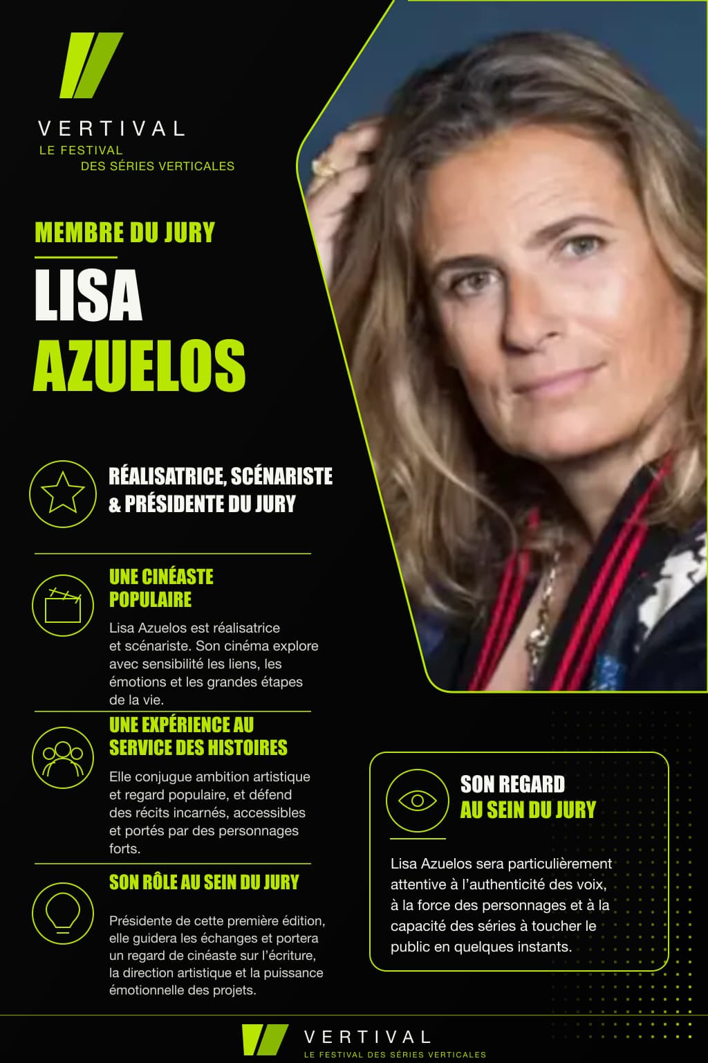 Fiche de présentation de Lisa Azuelos, membre du jury Vertival 2026
