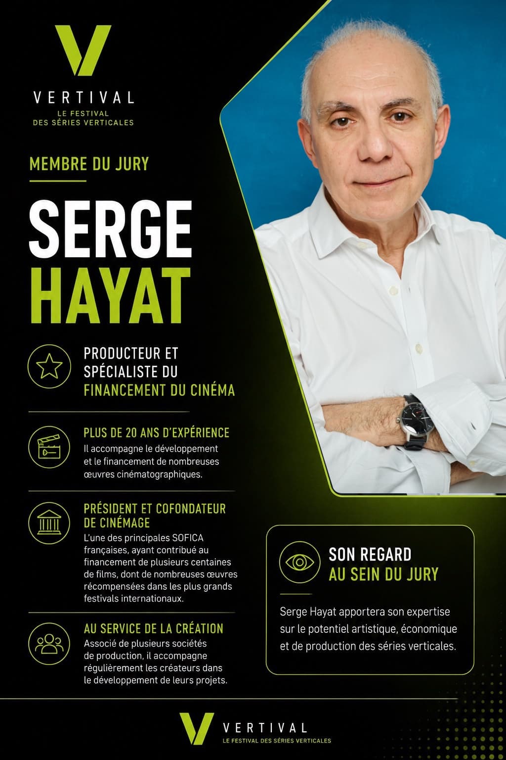 Fiche de présentation de Serge Hayat, membre du jury Vertival 2026